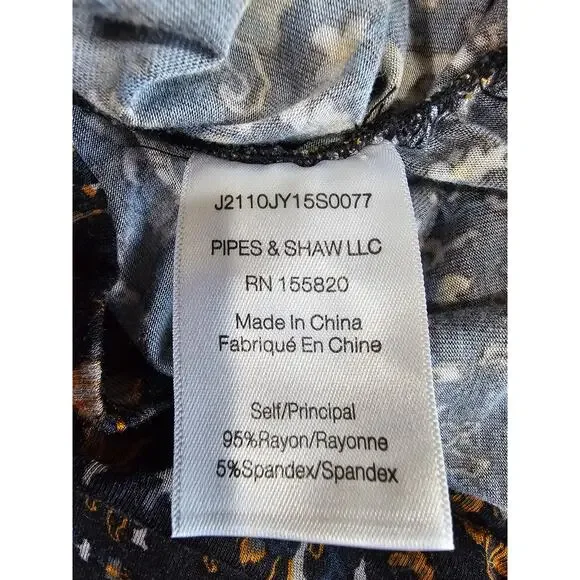 Veronica Beard Greta Dress, Ruched Bottom, Sexy, Black -Multi Color Sz L - Picture 12 of 15